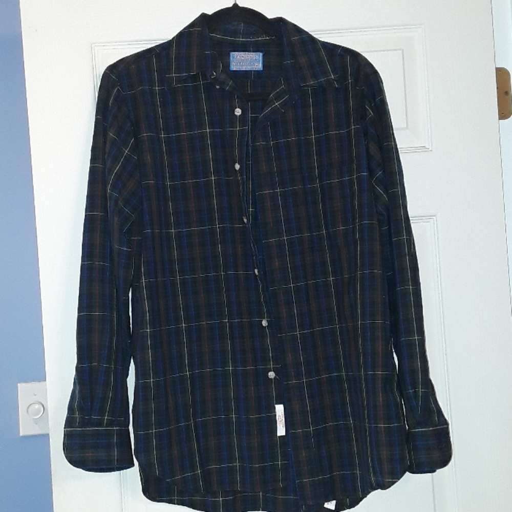Vintage Pendleton Wool Smith Plaid Navy M
